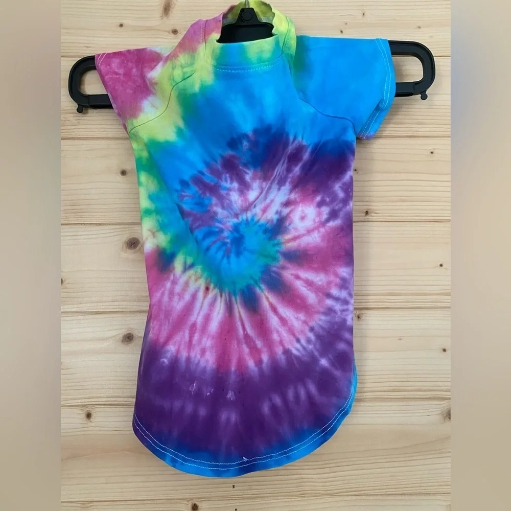 Pet Tee Medium Tie Dye Dog Shirt Color Splash ArtMinds Fun Styling Vibes Bright